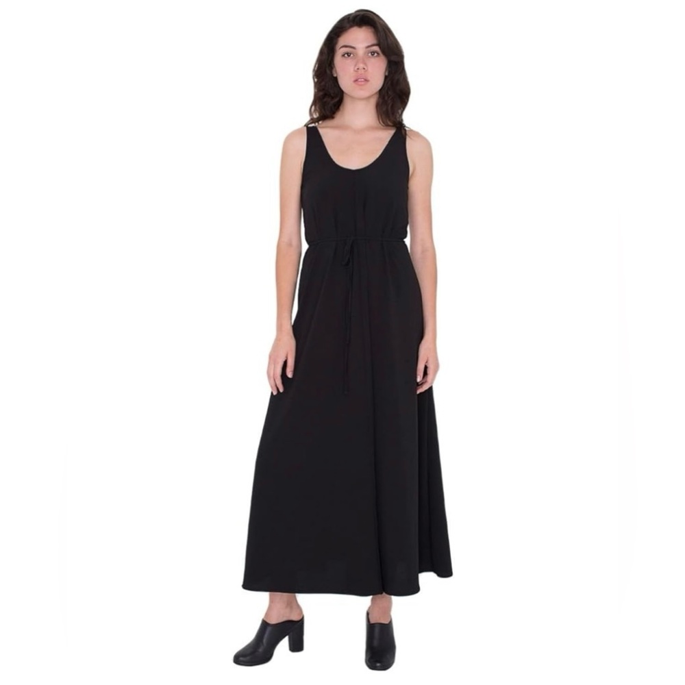 American Apparel Black Crepe Maxi Dress